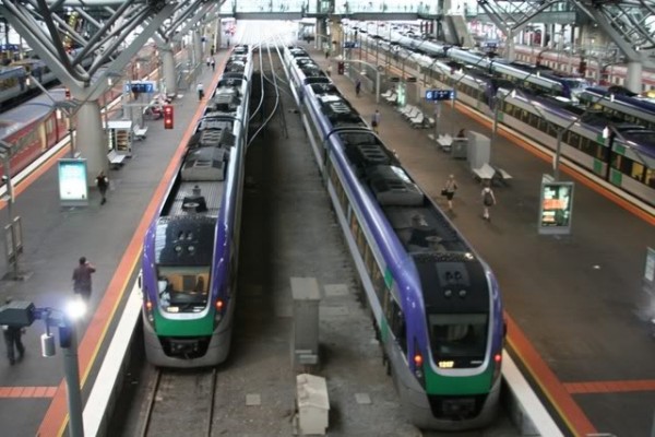 V/Line Trains At Southern Cross Station Melbourne